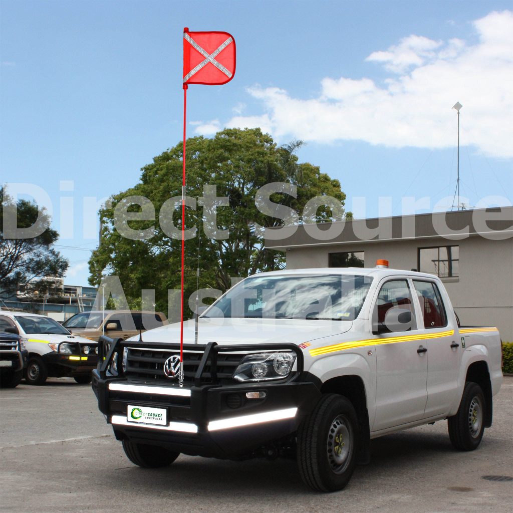 Buggy Whip Safety Flag on mine site vehicle