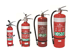 Fire extinguishers for sites and vehicles