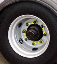 Loose wheel nut indicator pattern